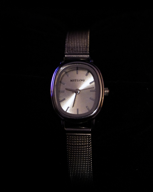 Silver Minimalist Watch in White